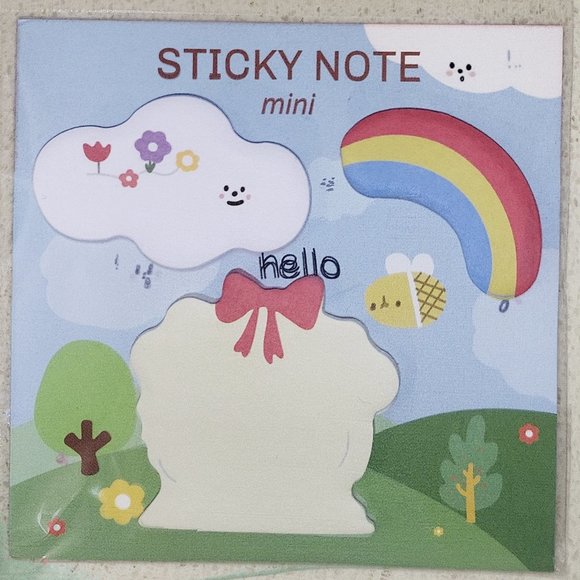 Kawaii cloud and rainbow sticky note memo pad notepad - Picture 1 of 1